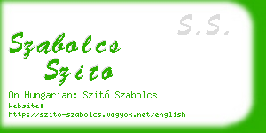 szabolcs szito business card
